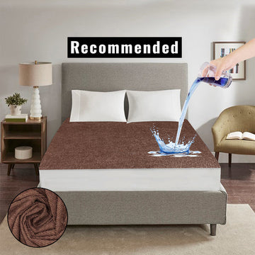 Terry Waterproof Mattress Cover - Brown